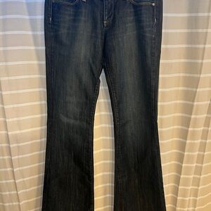 PAIGE Dark Blue Flare Women's Jeans Laurel Canyon low rise boot cut